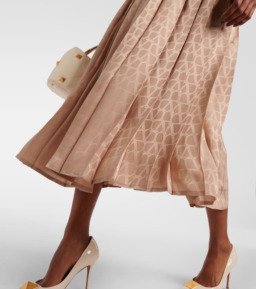 Toile Iconographe pleated silk midi skirt