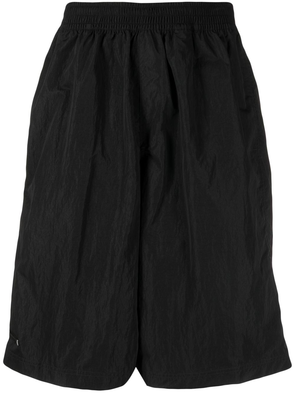 Crinkle-effect shorts - Black