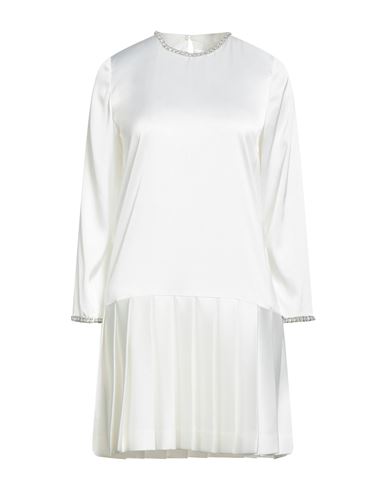 Woman Mini dress White Size 10 Polyester, Elastane