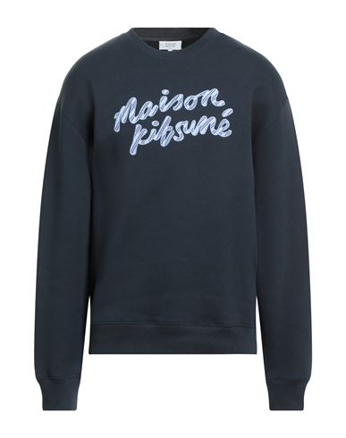 Maison Kitsuné Man Sweatshirt Midnight blue Size XL Cotton