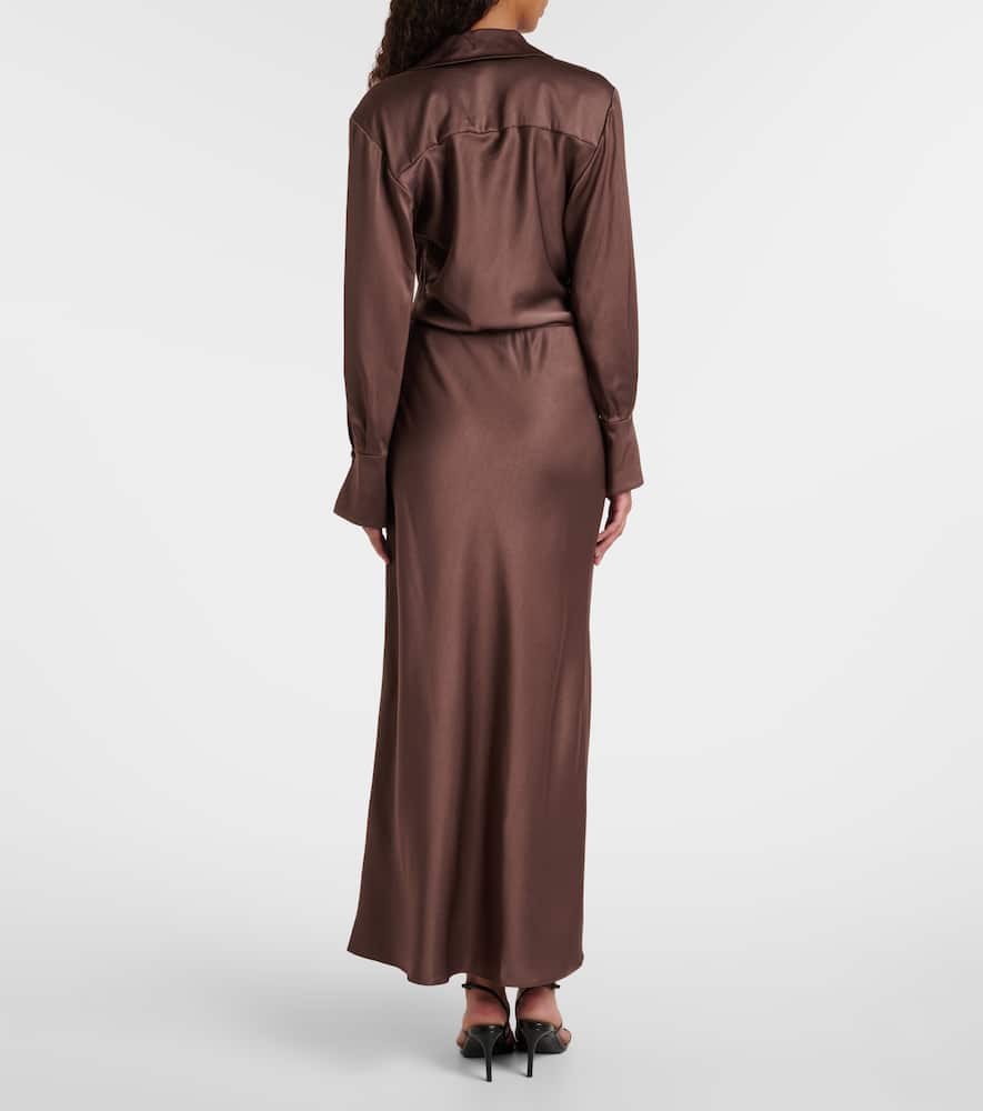 Talita draped satin wrap dress