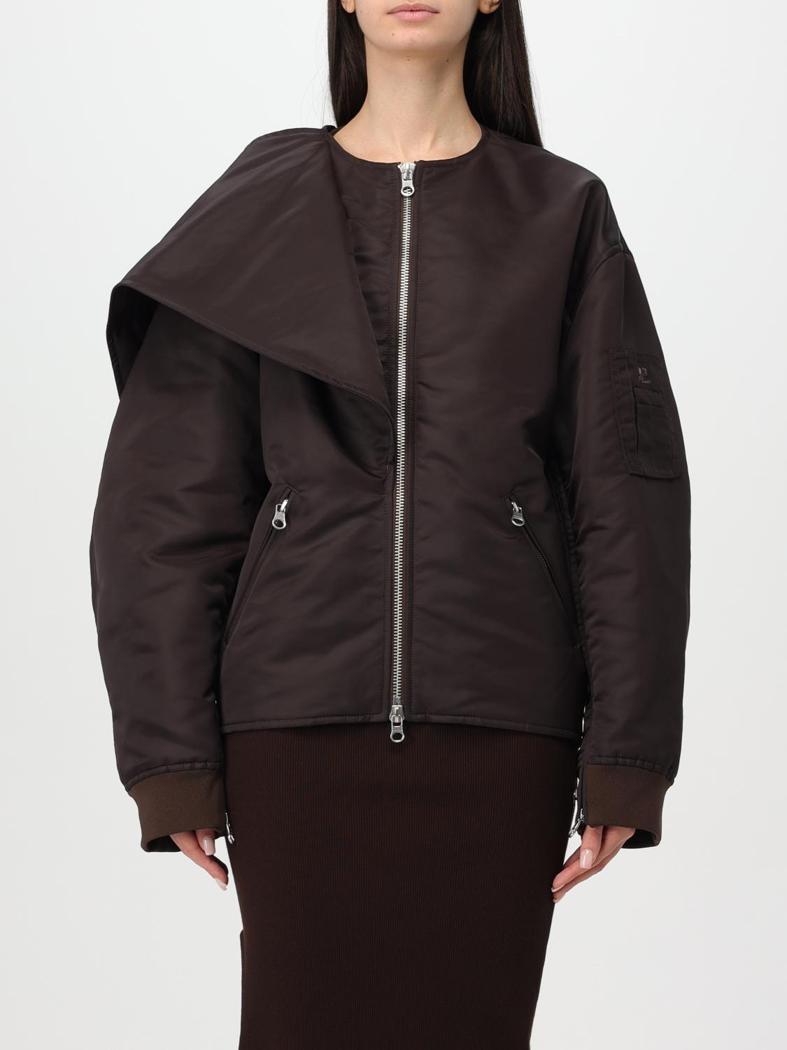 Bow-collar bomber jacket - Brown