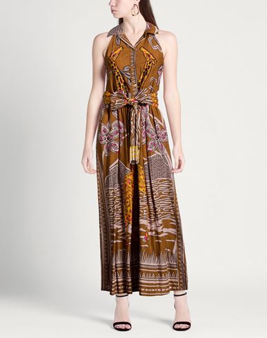 Woman Maxi dress Dark brown Size XS Cotton