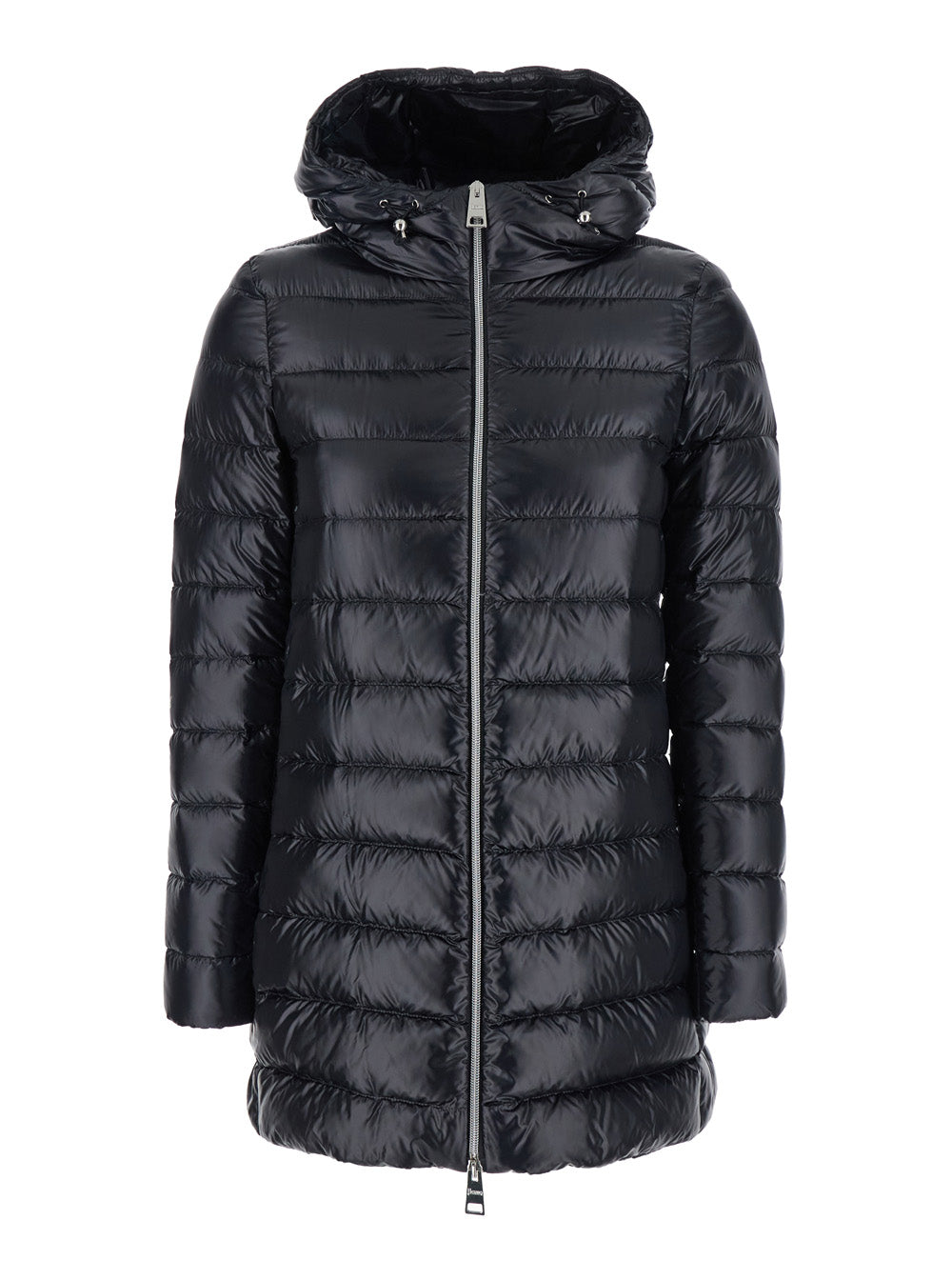 Quilted Tech Fabric Down Jacket — Black