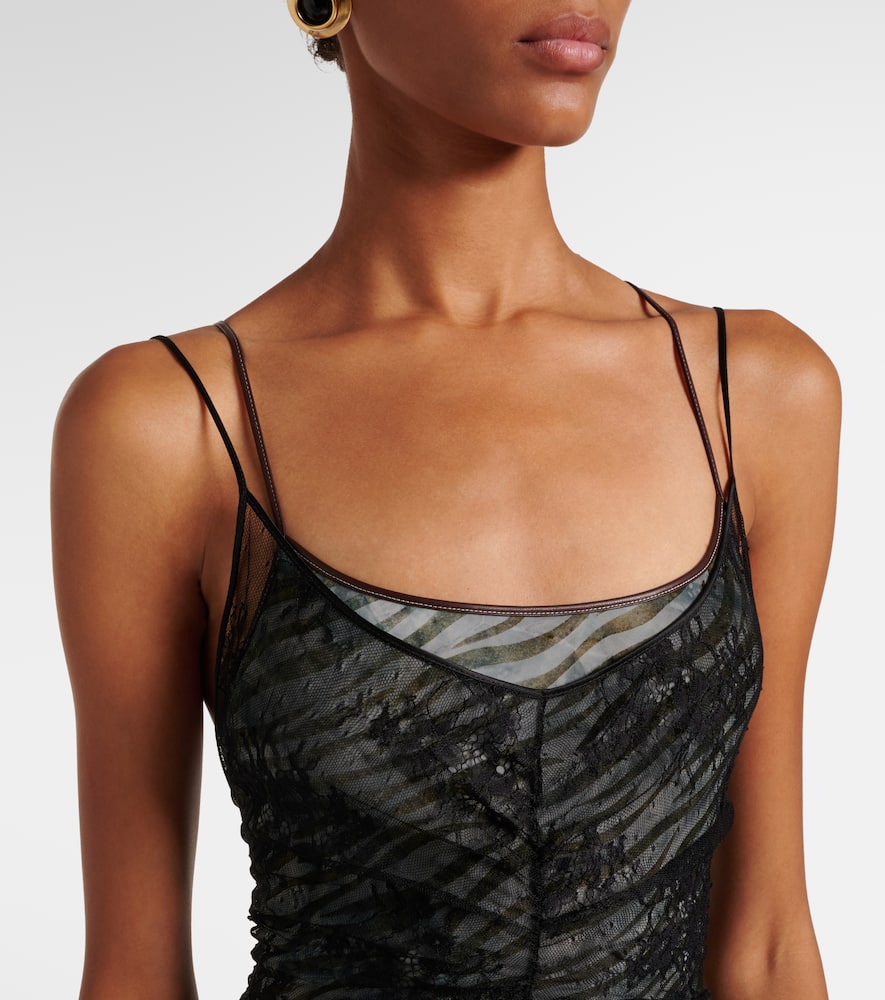 Jersey bodysuit and silk maxi dress set