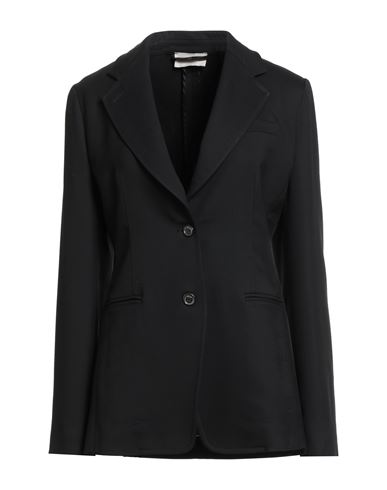 Woman Blazer Black Size 4 Virgin Wool, Viscose, Silk