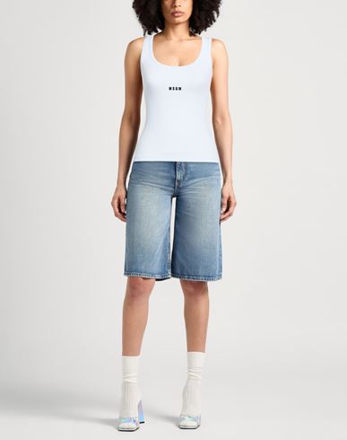 Woman Tank top White Size S Cotton, Elastane