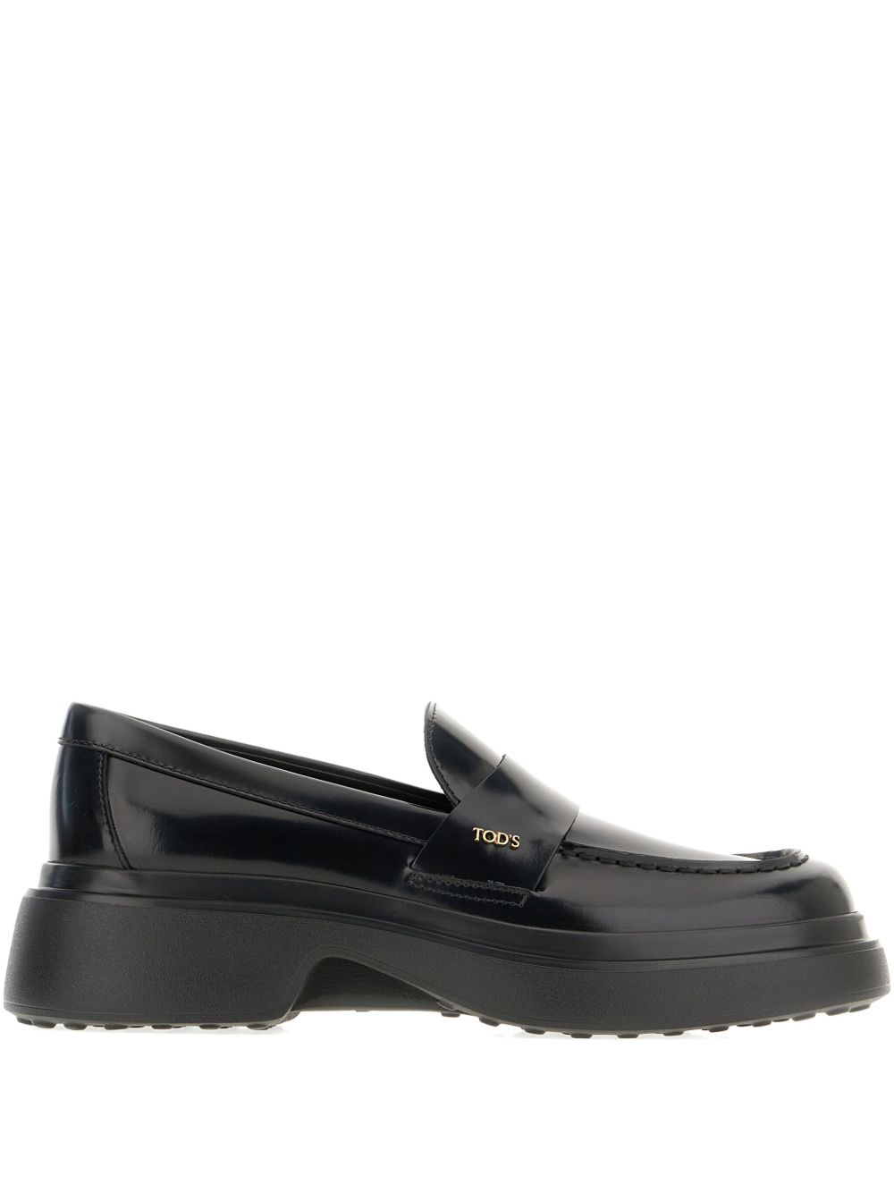 Platform leather loafers - Black