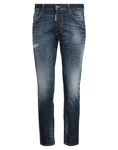 Dsquared2 Man Jeans Blue Size 30 Cotton, Elastane, Calfskin