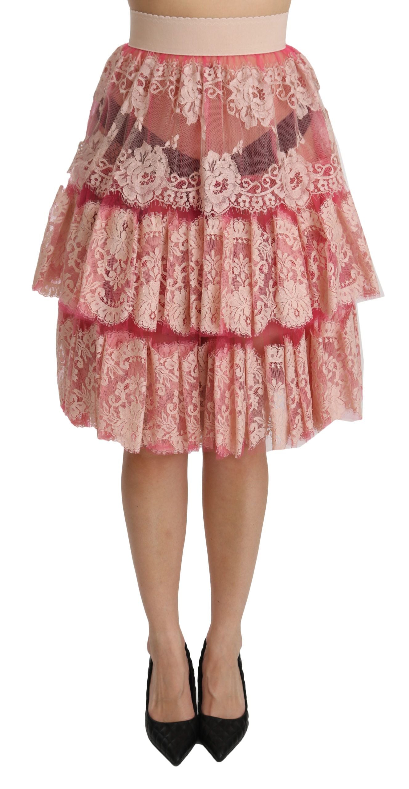 Lace Layered Skirt — Pink