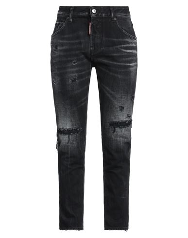 Woman Jeans Black Size 4 Cotton, Calfskin