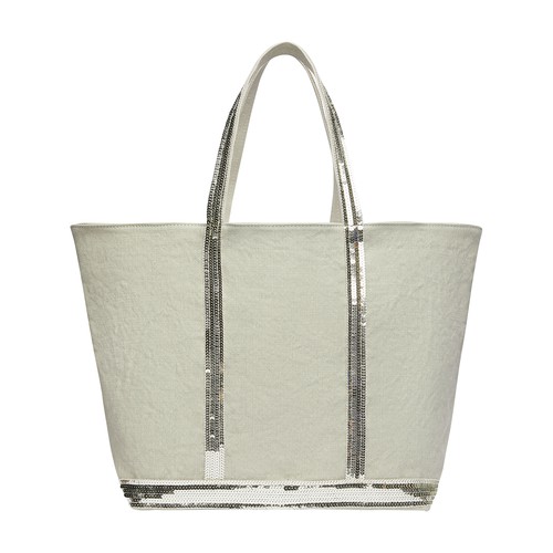 Linen L cabas tote bag