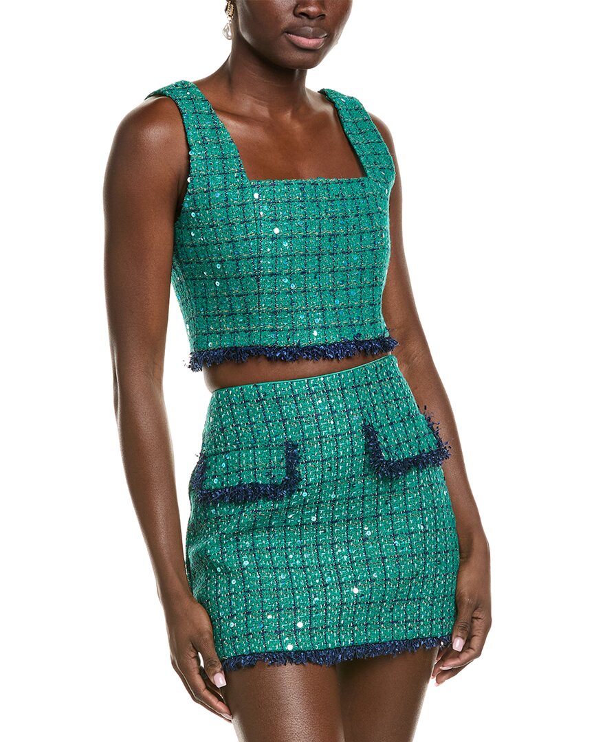 Cropped Tweed Wool-Blend Tank