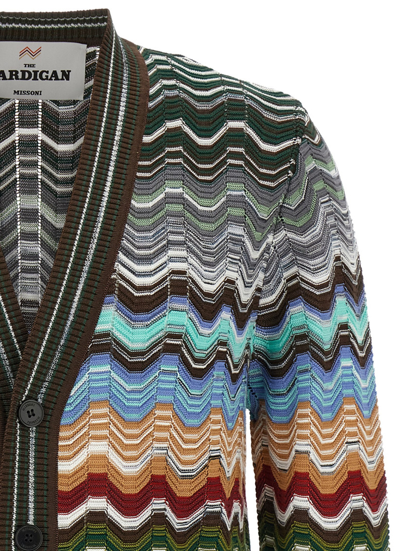 Greek Pattern Cardigan Sweaters And Cardigans Multicolor