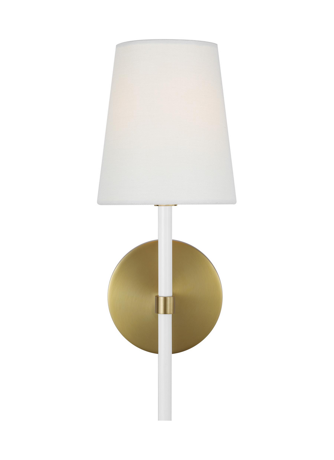 Visual Comfort Studio Monroe Wall Sconce in Burnished Brass And Gloss White by Kate Spade New York