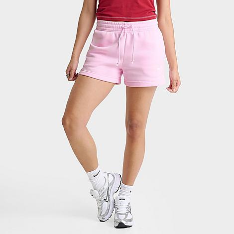 Women's Sportswear Phoenix Fleece Mid-Rise 4" Shorts in Pink Foam
