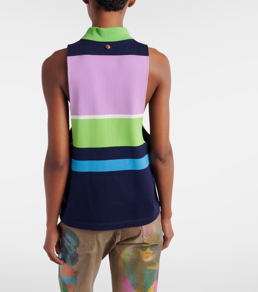 Striped cotton jersey tank top
