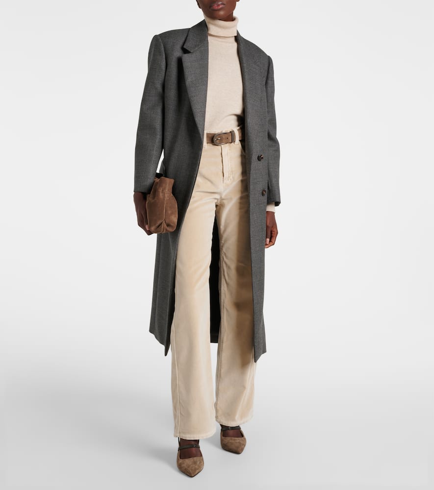 Dyed cotton wide-leg pants