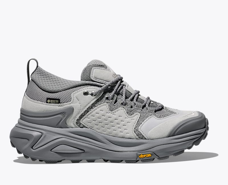 HOKA Elite Terrain System Kaha 3 Low GTX Shoes in Galactic Grey/Stardust