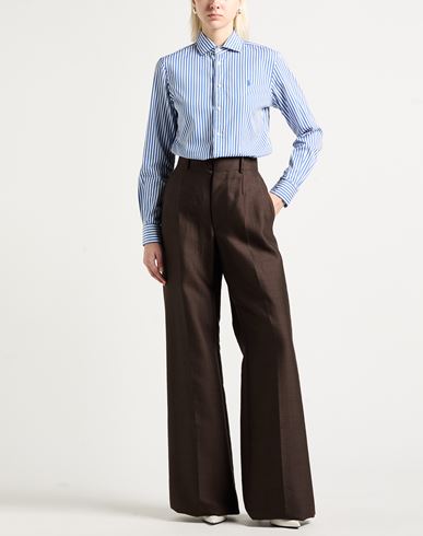 Woman Pants Dark brown Size 8 Virgin Wool, Silk