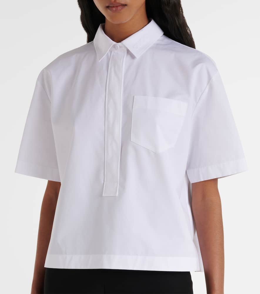 Embossed cotton poplin shirt