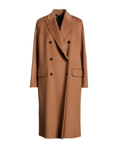 Paltò Fabbrica Woman Coat Light brown Size 2 Wool, Polyester, Viscose