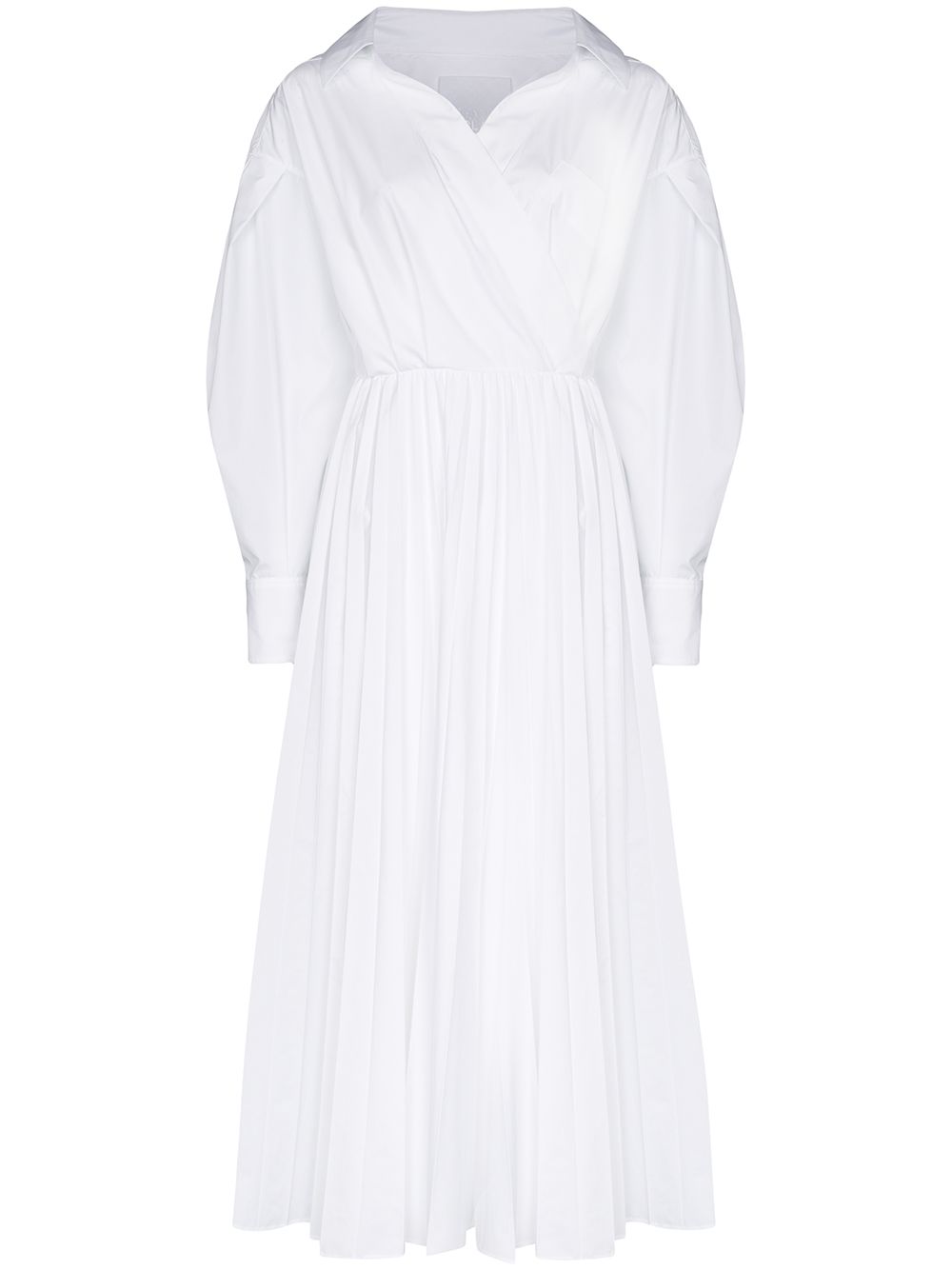 Valentino Garavani wrap pleated shirt dress - White
