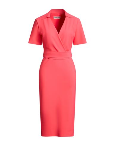 Woman Midi dress Coral Size 6 Polyamide, Elastane