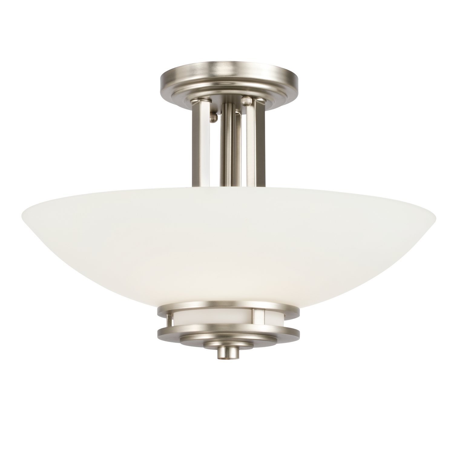 Hendrik 2-Light Semi-Flush in Brushed Nicke