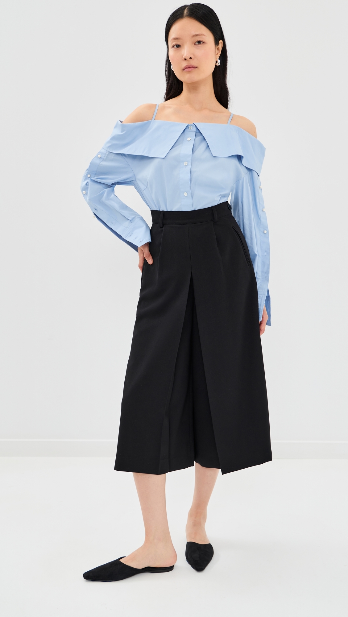 Snap Strap Shirt Light Blue
