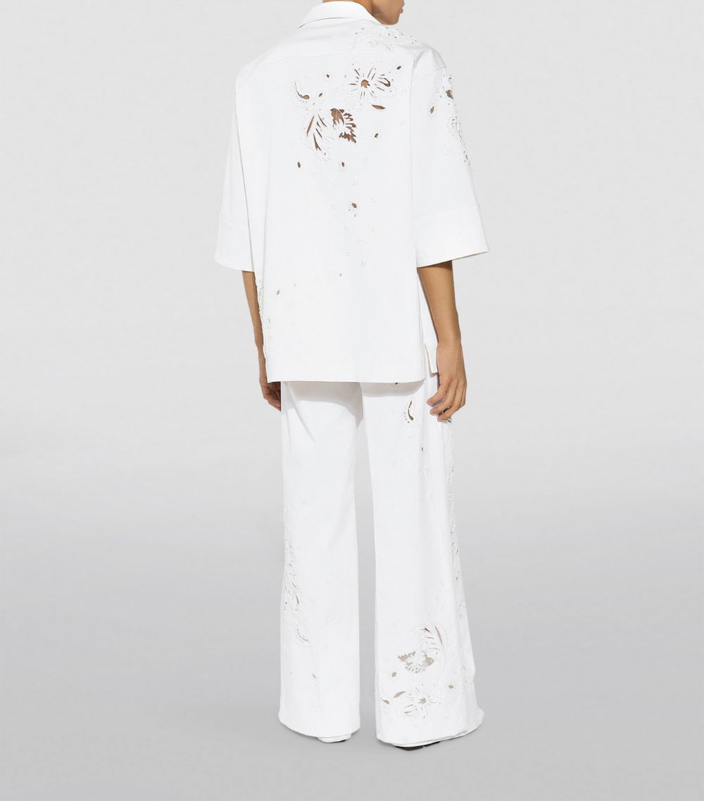 Floral-Embroidered Shirt