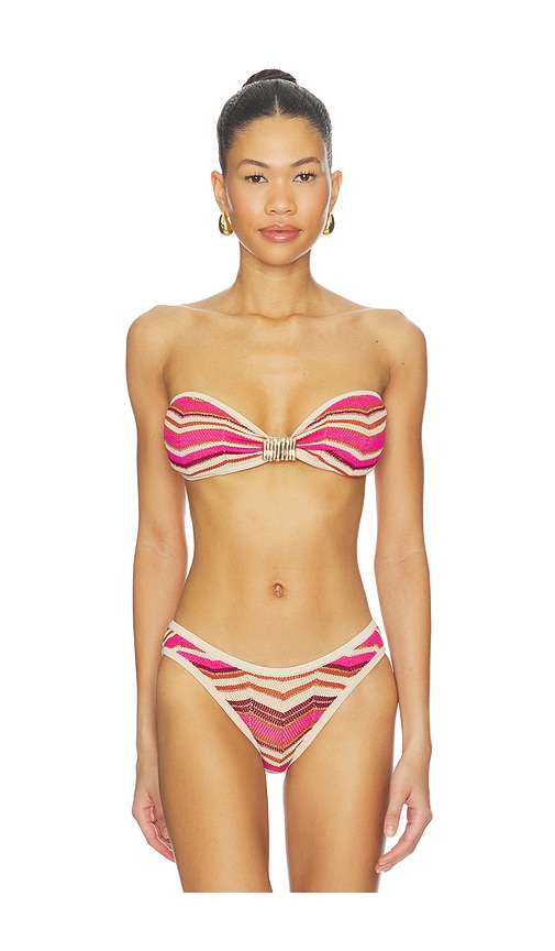DEVON WINDSOR Samira Bikini Top in Fuchsia. - XS also in S, M