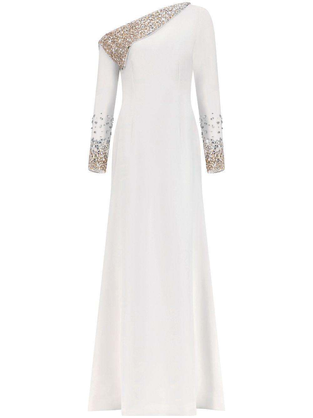 Crystal-embellished gown - White