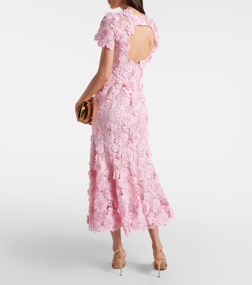 Floral lace midi dress