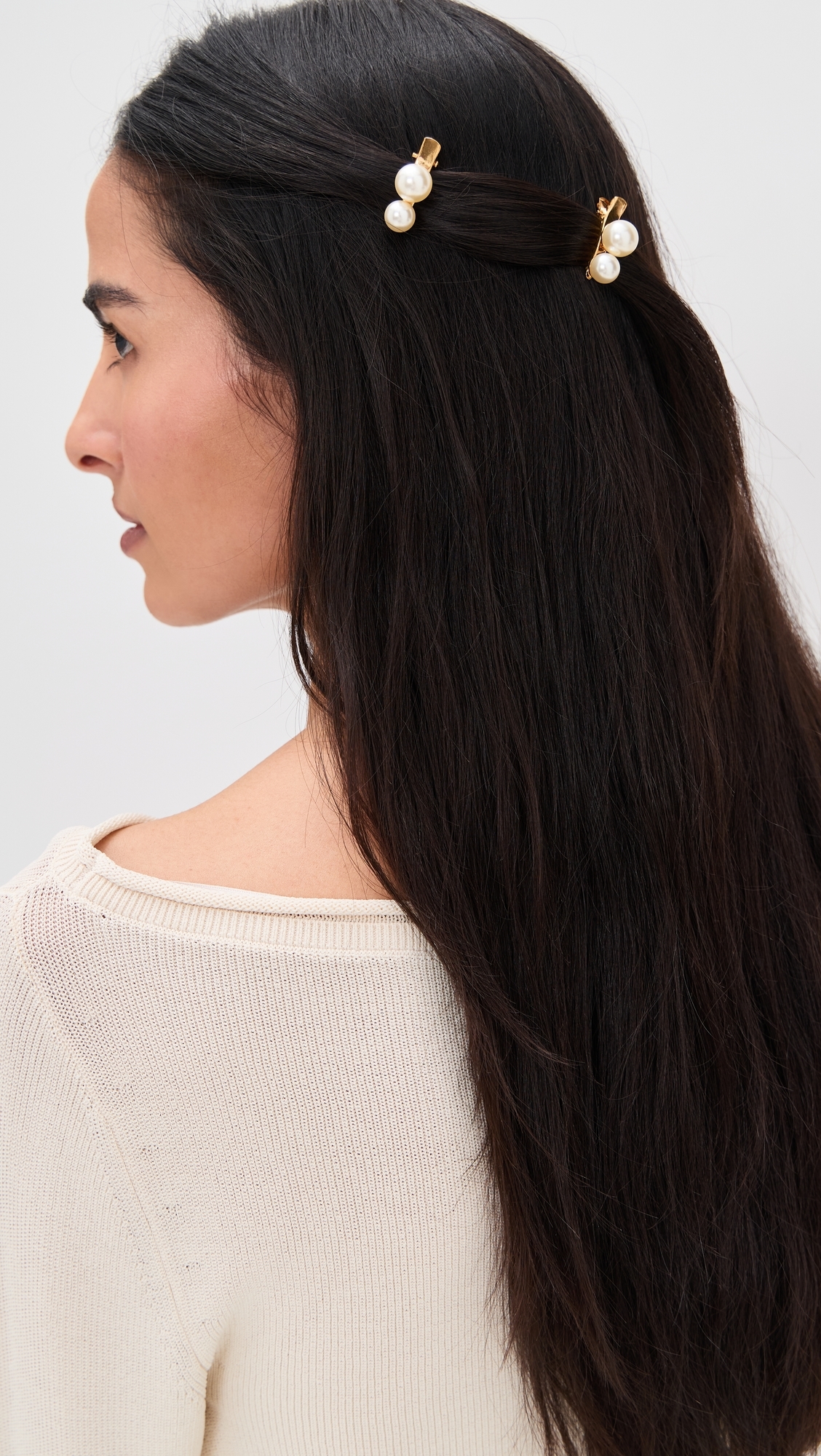 Jennifer Behr Gretel Hair Clips Set of 2 Pearl One Size