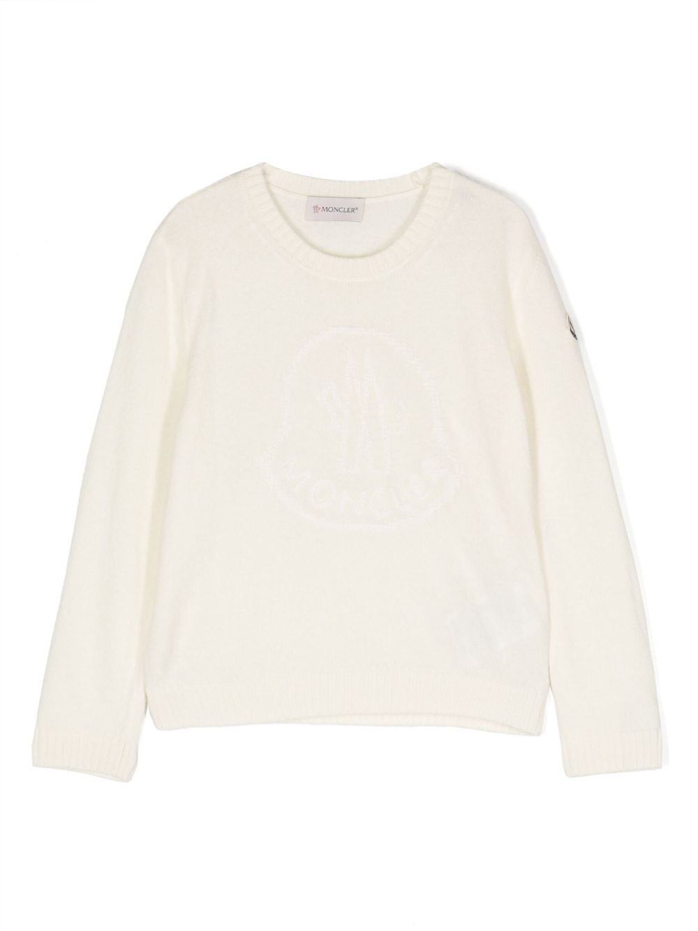 Logo-embroidered wool jumper - White