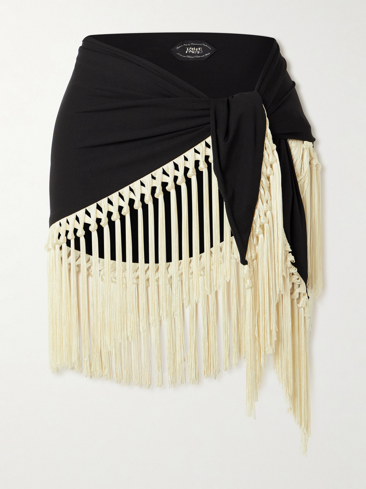 Mini Lido Swimsuit And Fringed Pareo Set - Black