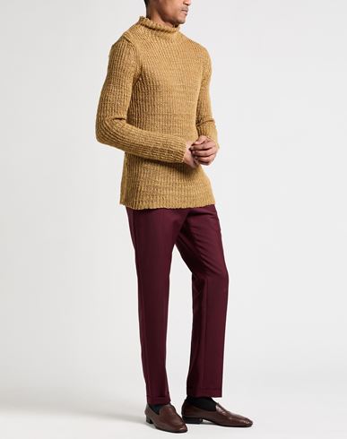 Man Turtleneck Camel Size XL Linen, Polyamide
