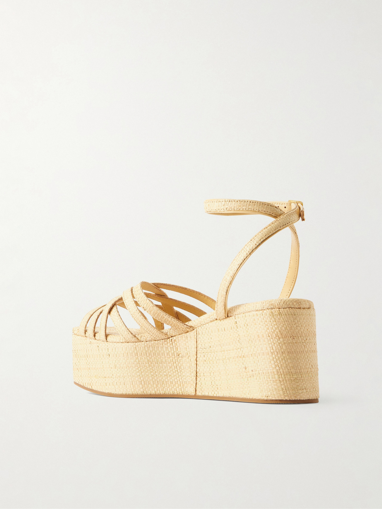 Channing Raffia Platform Wedge Sandals - Neutrals