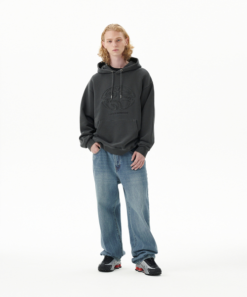 PIGMENT ECLIPSE LOGO HOODIE CHARCOAL