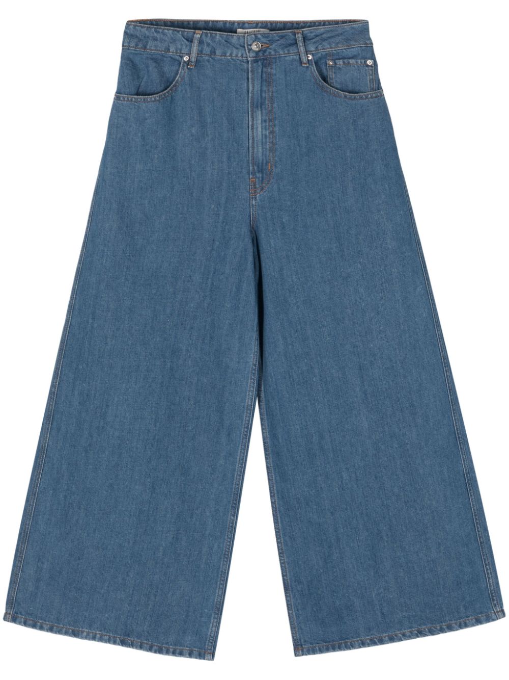 Mid-rise wide-leg trousers - Blue