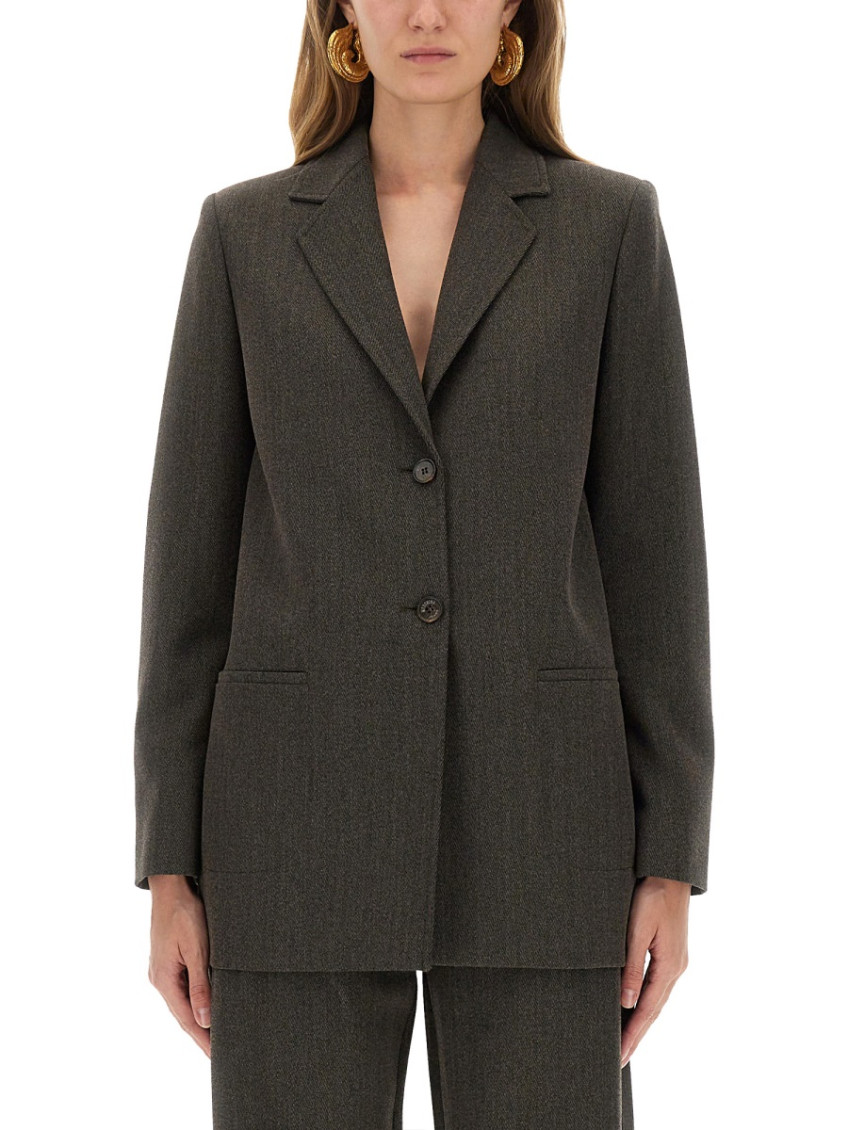 Moschino - longline jacket with front pockets and notched lape