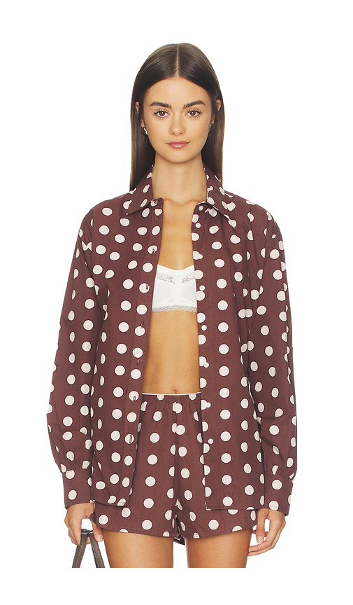 Juillet camisa abotonada josephine en color marrón L también en M, S