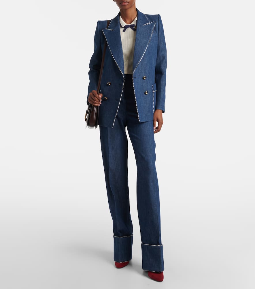 Chambray straight pants
