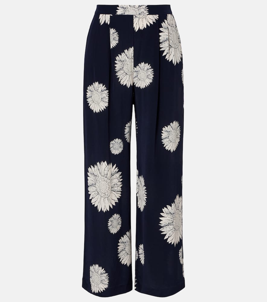 Isola silk crêpe straight pants