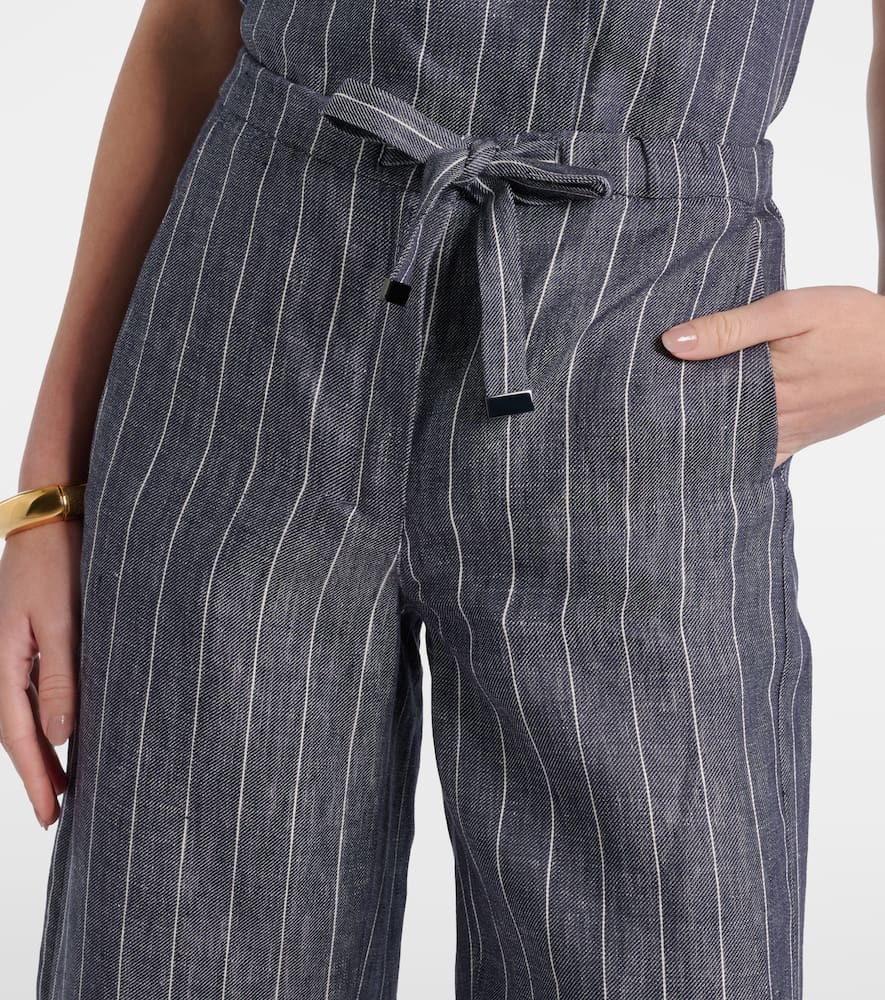 Cresta pinstripe linen wide-leg pants