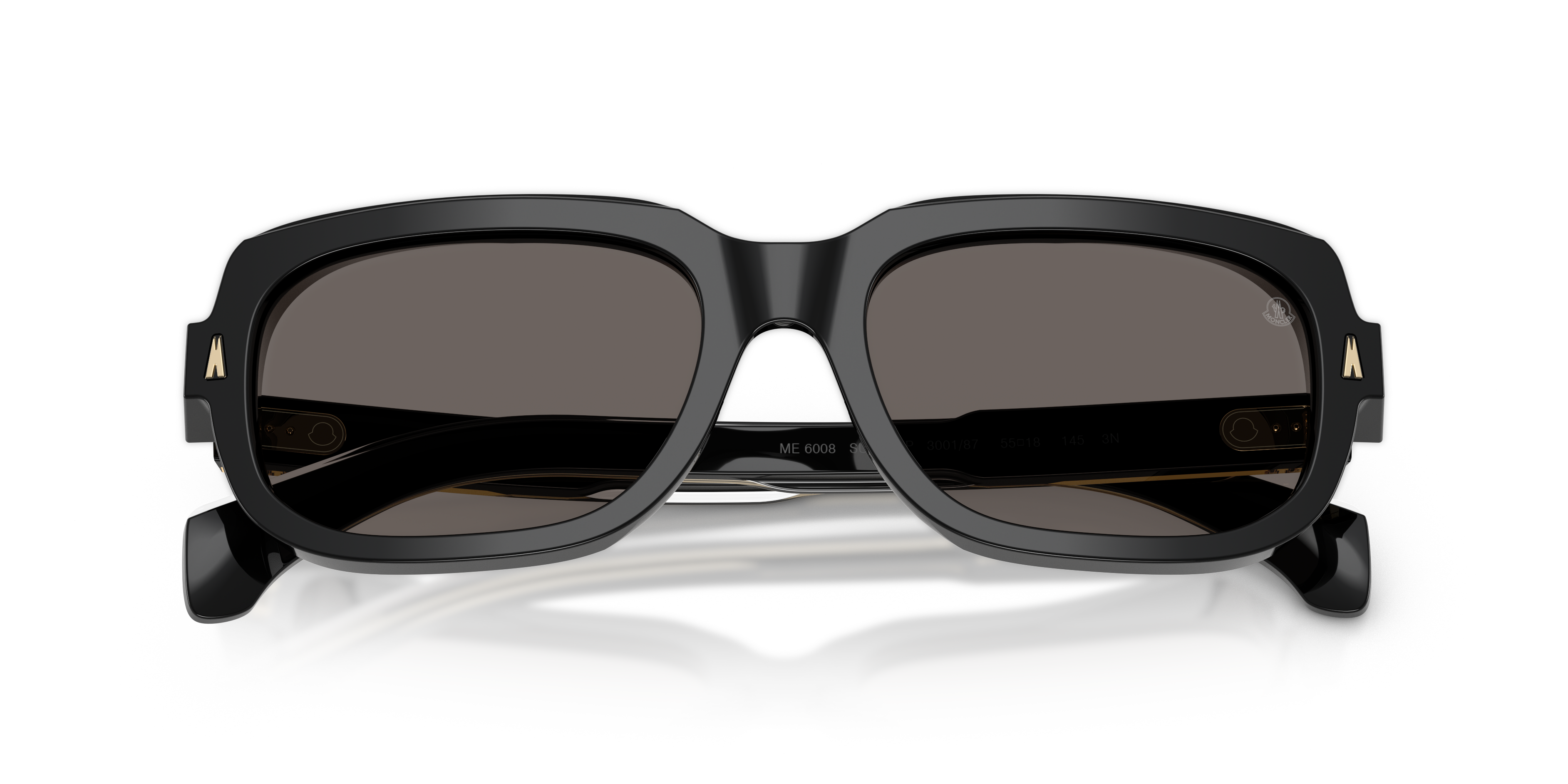 Moncler Unisex Moncler ME6008 SUNTRAP 300187 Gafas de sol Acetato Negro Gris Pillow Norma