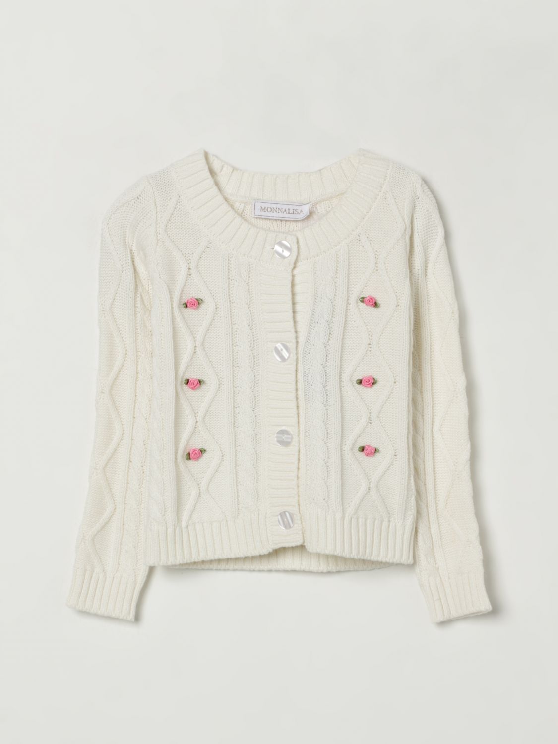 Cable-knit cardigan - White