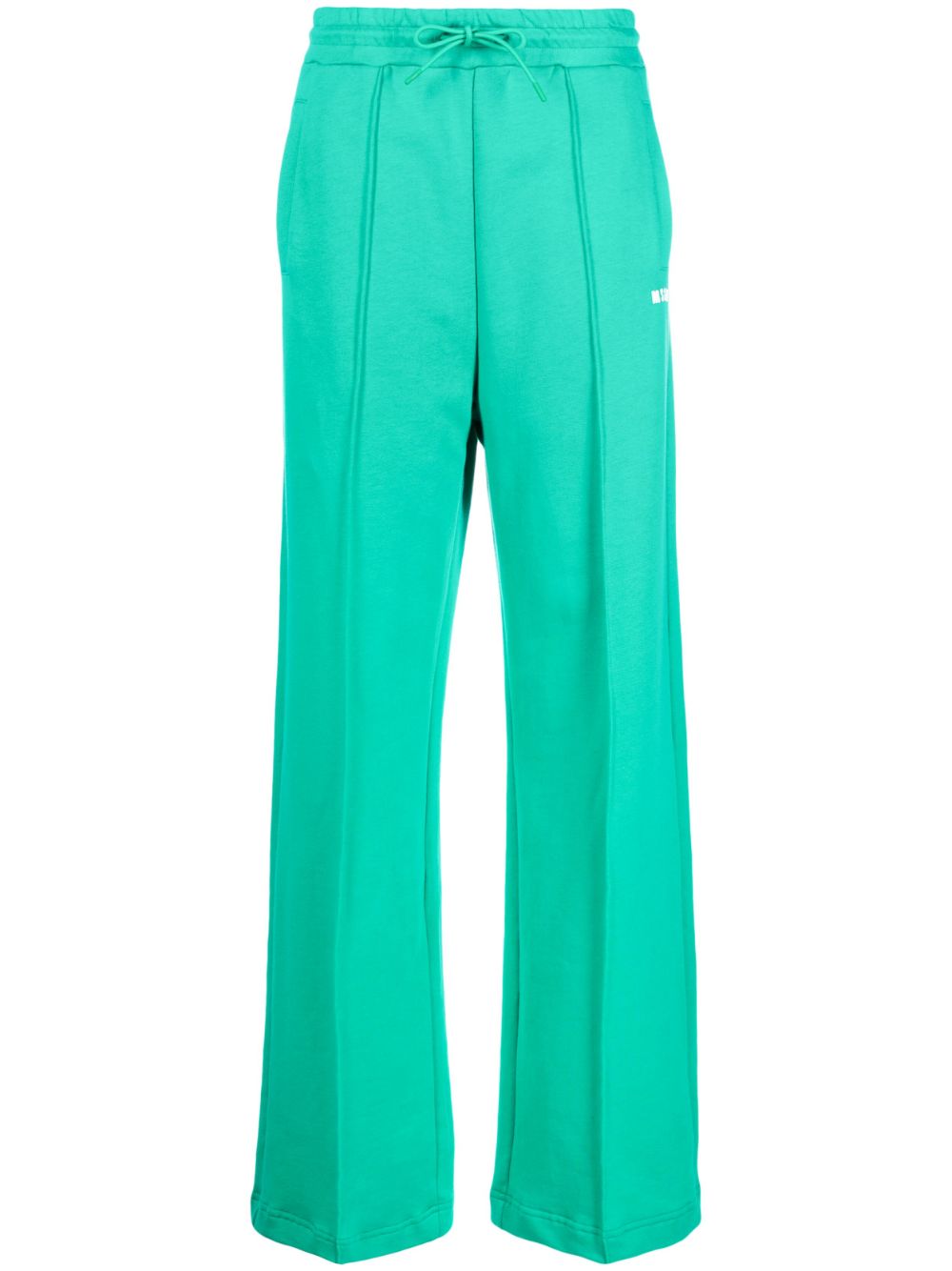 Logo-print cotton track pants - Green