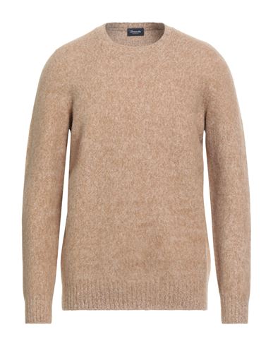 Man Sweater Camel Size 36 Lambswool